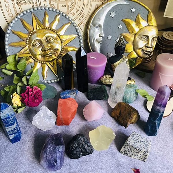 12 PCs Chakra Stone Healing Crystal Stone Kit Rough